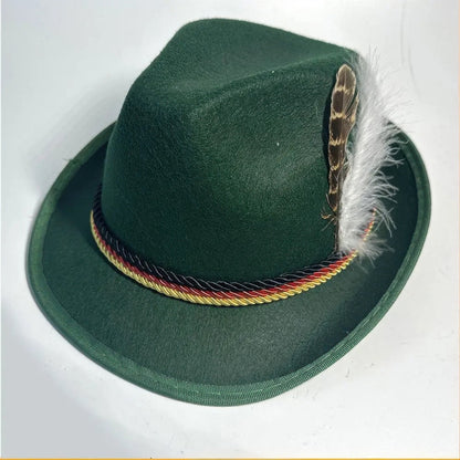 Oktoberfest Hat Traditional Leather Feather