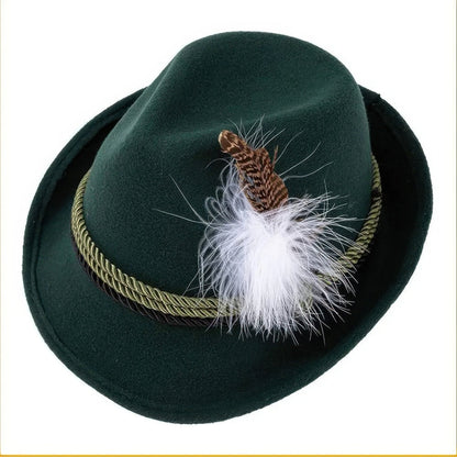 Oktoberfest Hat Traditional Leather Feather