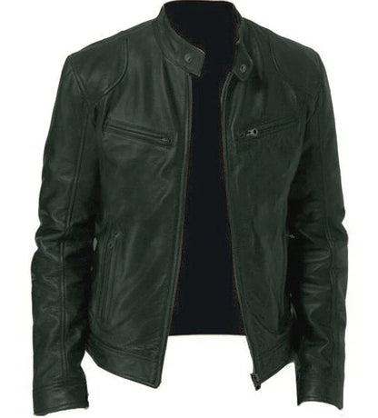 Men's Leather Jacket Windproof Stylish