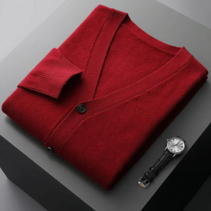 Herren Wintercardigan Elegant Schwarz