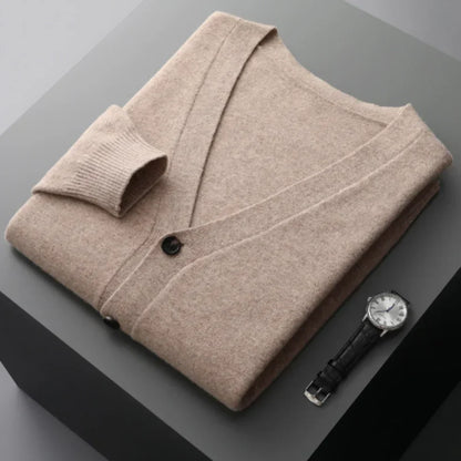 Herren Wintercardigan Elegant Schwarz