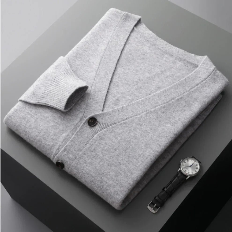 Herren Wintercardigan Elegant Schwarz
