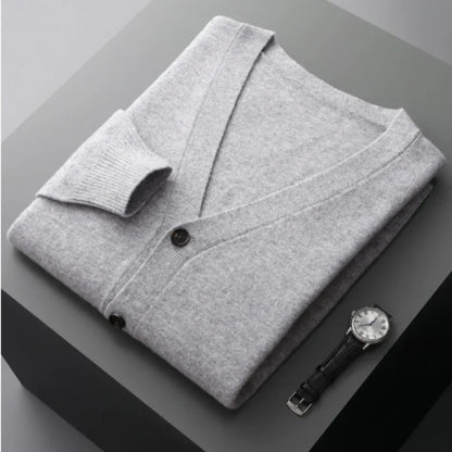 Herren Wintercardigan Elegant Schwarz