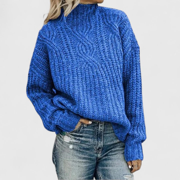 Women's Winter Pullover Long Sleeve Ribbed Modern