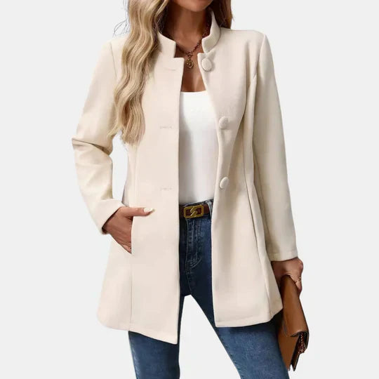 Elegante Damenjacke Übergangsjacke mit Stehkragen - IdealeKleiden