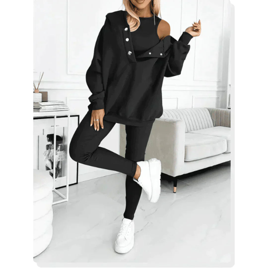 Women's Soft Off-Shoulder Sweatshirt Set