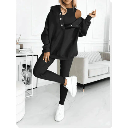 Women's Soft Off-Shoulder Sweatshirt Set