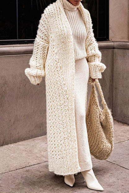 Cardigan Open Front Maxi Sweater Coat