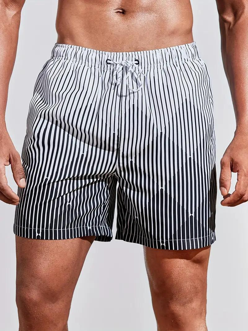 Herren Badehose Streifen Schnürung - IdealeKleiden