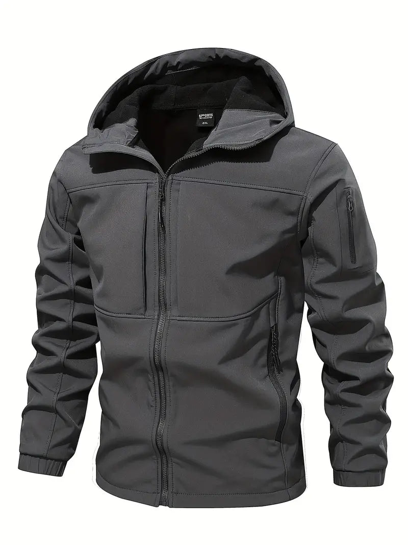 Men's Outdoor Jacket Hood Fleece Insulation