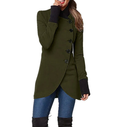 Fashionable Women's Jacket Button Closure