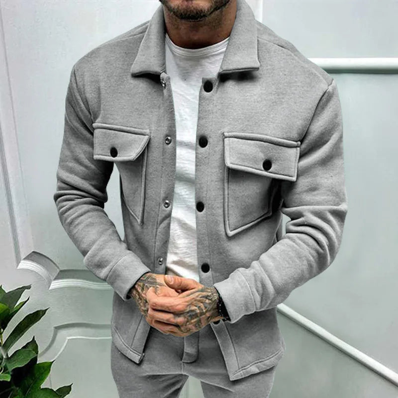 Herren Overshirt Slim Fit Knopfleiste - IdealeKleiden