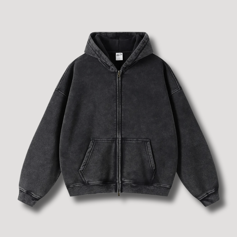 Große Herren Hoodie Reißverschluss Kapuze - IdealeKleiden