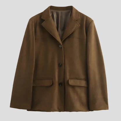 Women's Large Brown Suede Trench Coat