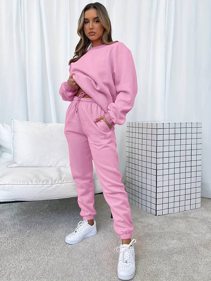 Women's Black Sweat Suit Set