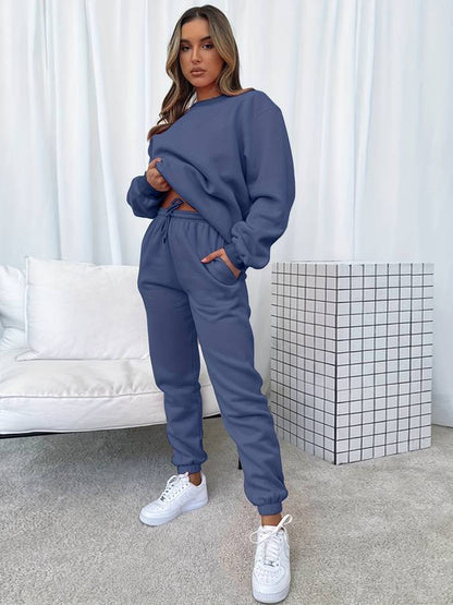 Women's Black Sweat Suit Set