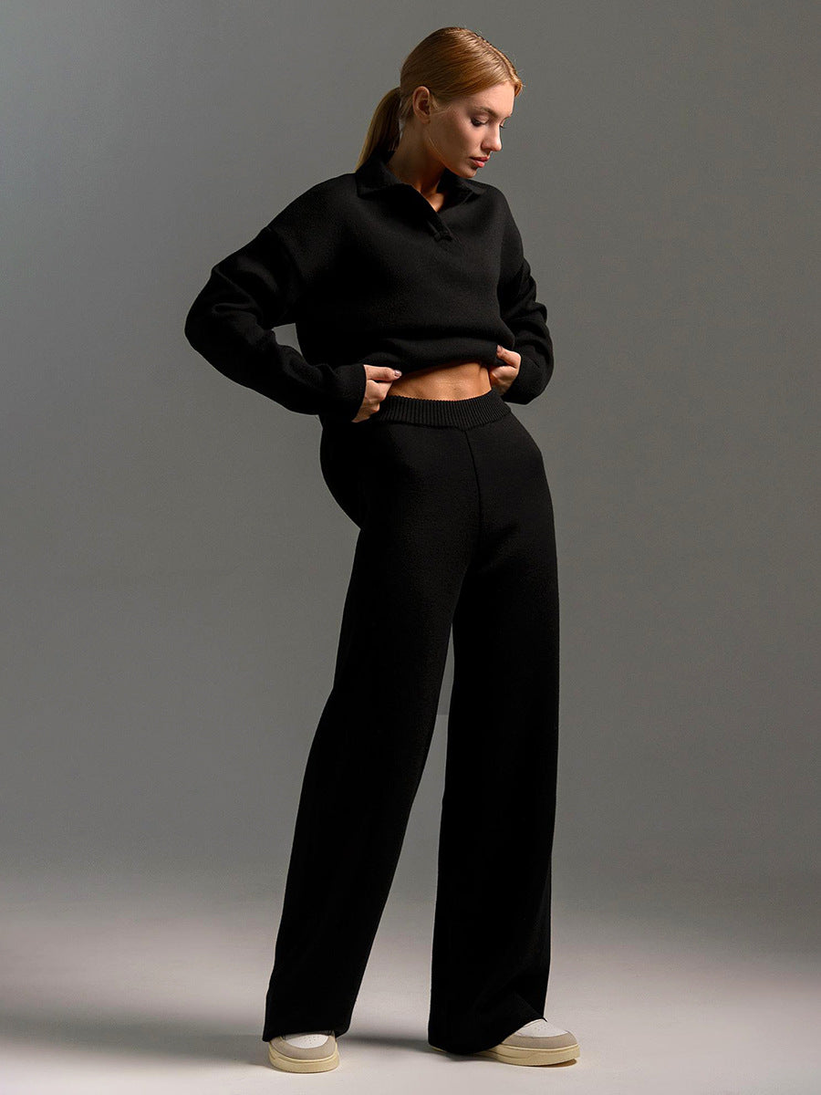 Comfortable lounge set trousers polo shirt