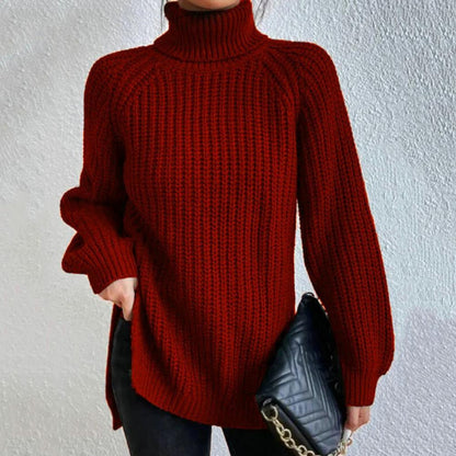 Soft Oversized Knitted Jumper Roll Neck Long Sleeves