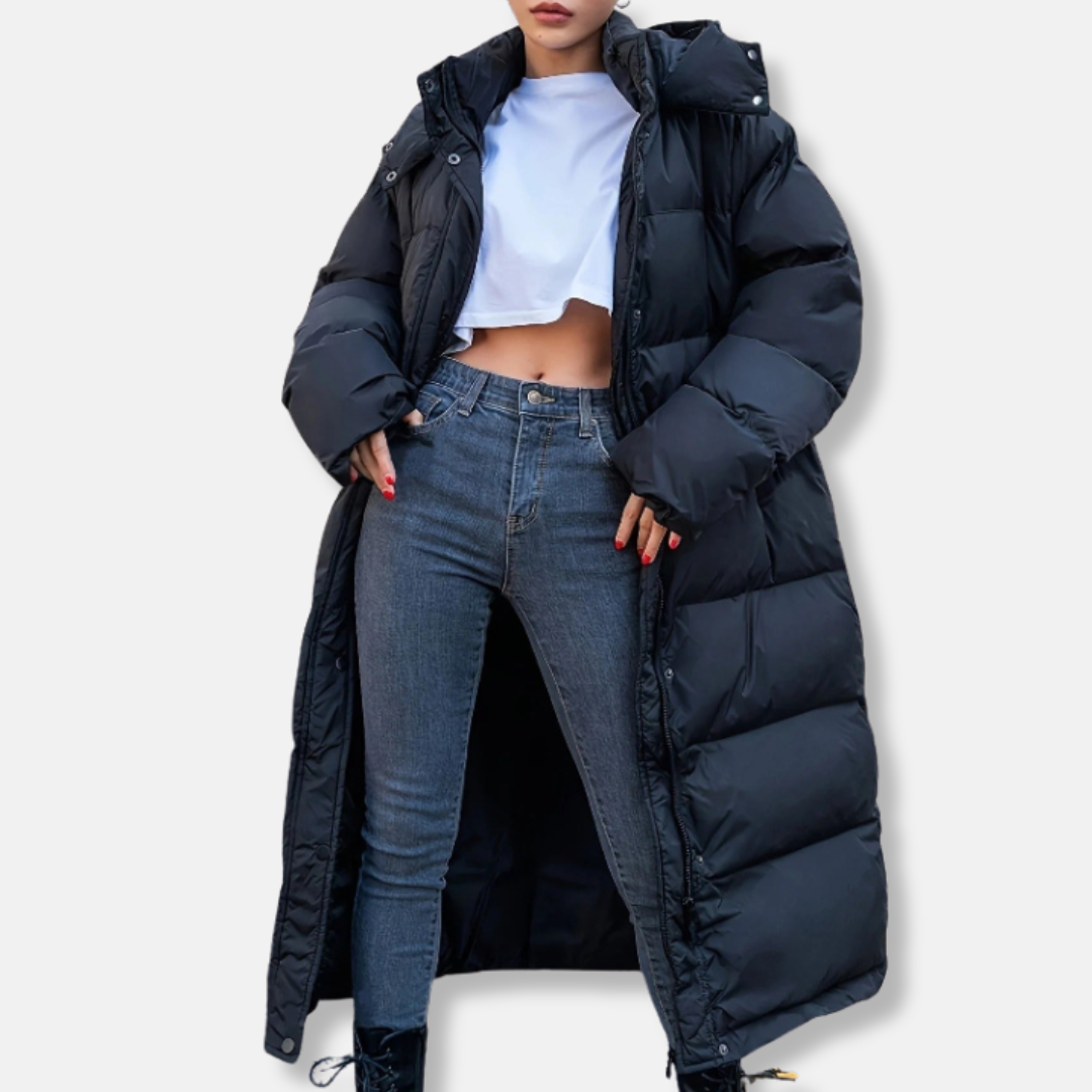 Übergrößen Pufferjacke Warm Kapuze Steppjacke - IdealeKleiden
