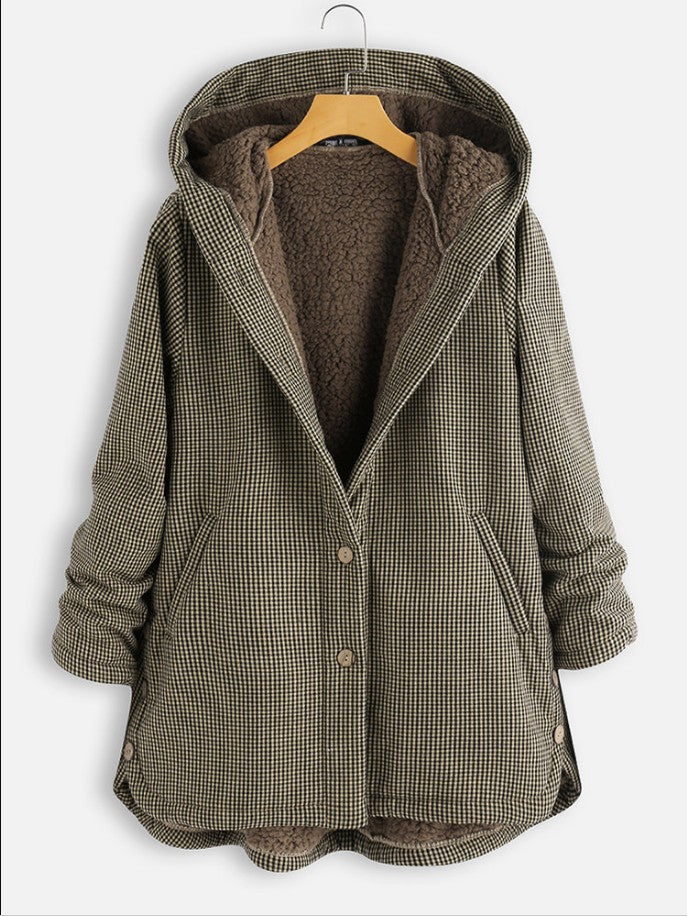 Hooded Jacket Fleece Warm Lined