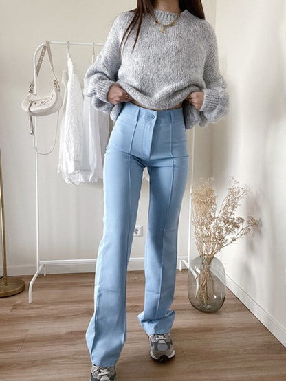 Slim-Fit Women's Trousers High-Waisted Elegant