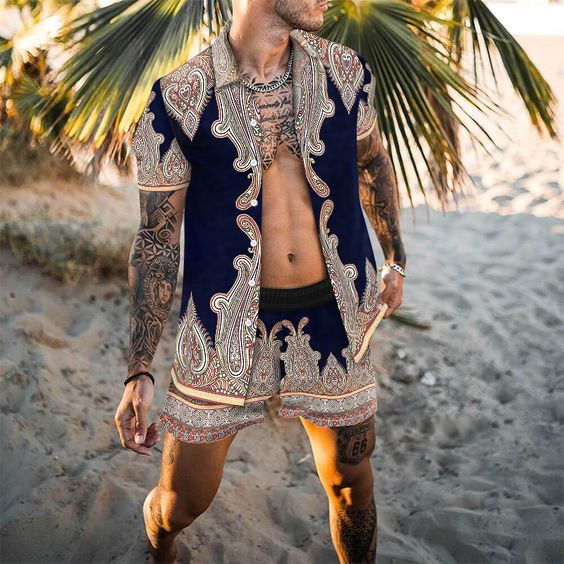 Men's Short Sleeve Set Summer Two-Piece