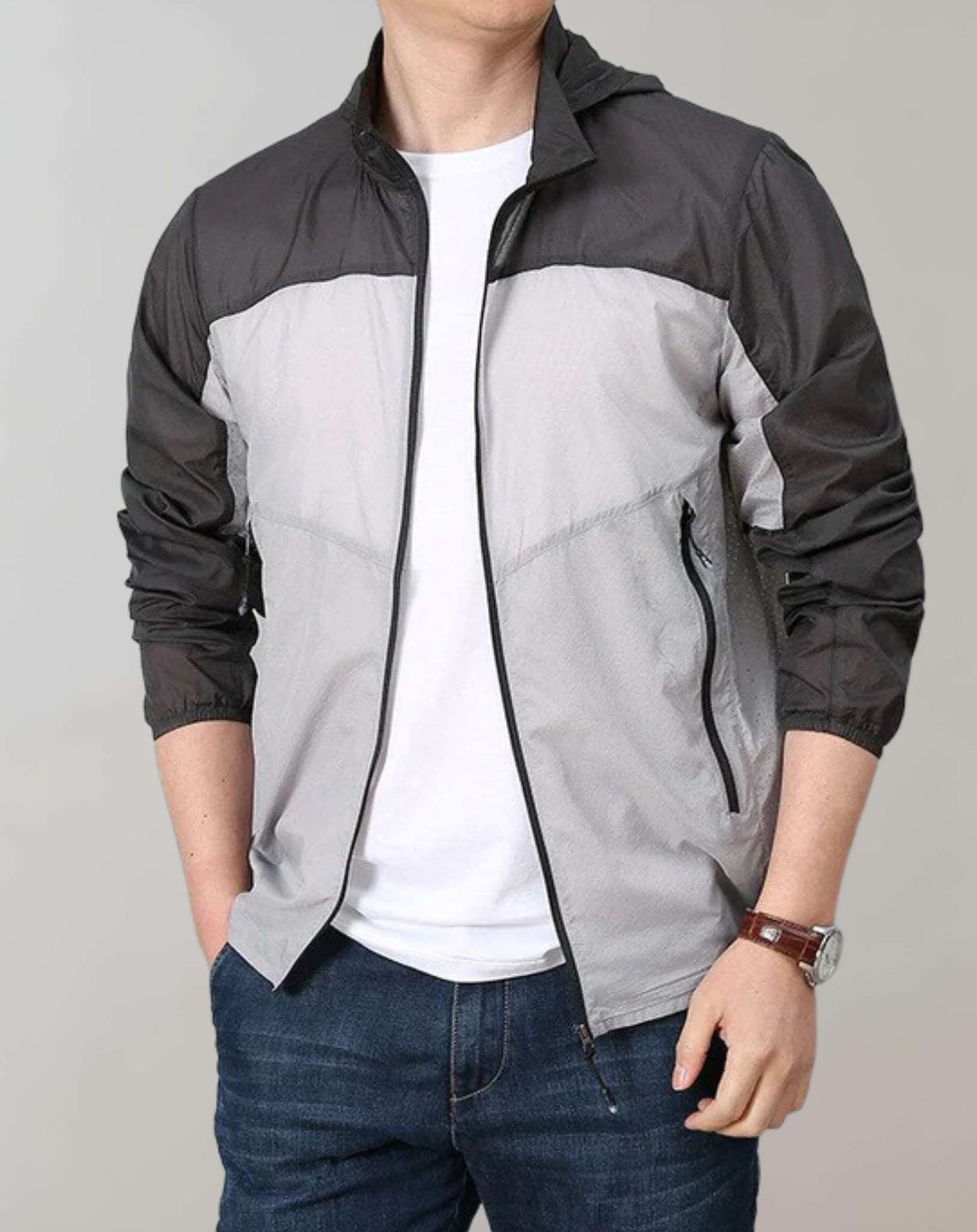 Two-Tone Winter Jacket Modern Warm
