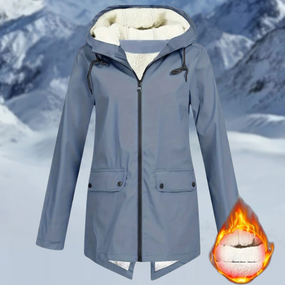 Waterproof rain jacket with drawstring