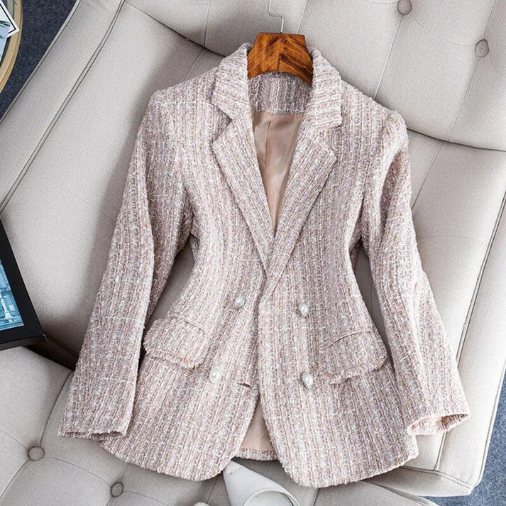 Elegant Women's Tweed Style Blazer