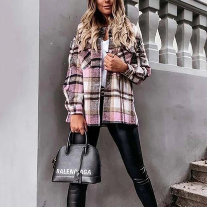 Women's Warm Plaid Autumn Jacket