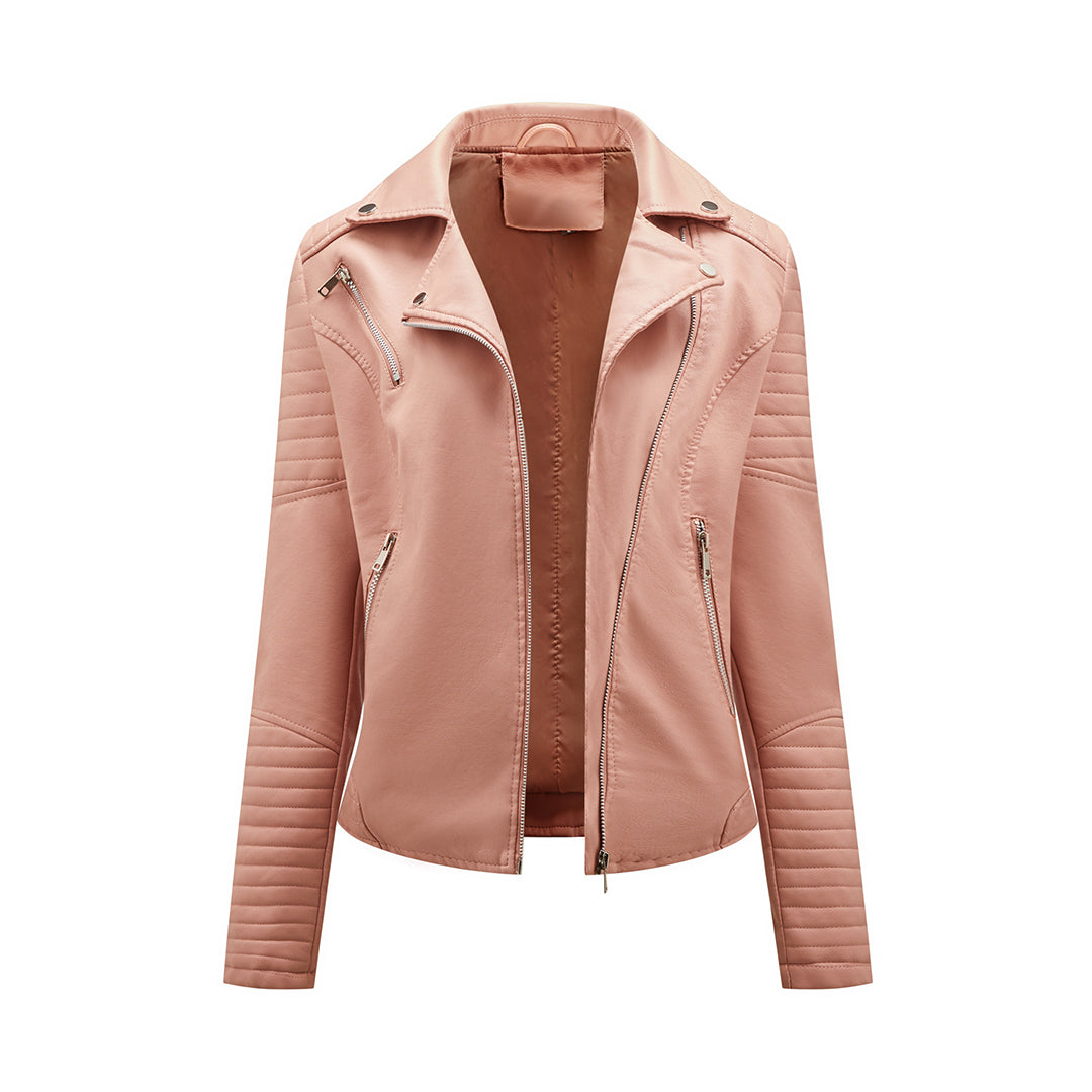 Elegant Women's Leather Jacket Modern Style