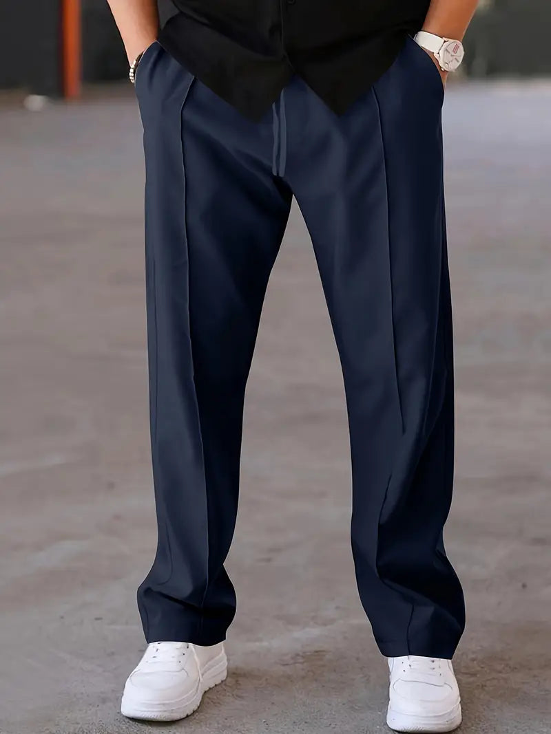Herren Plisseehose Bequem Lockere Passform - IdealeKleiden
