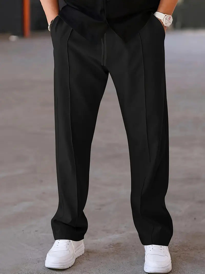 Men's Pleated Trousers Comfortable Loose Fit