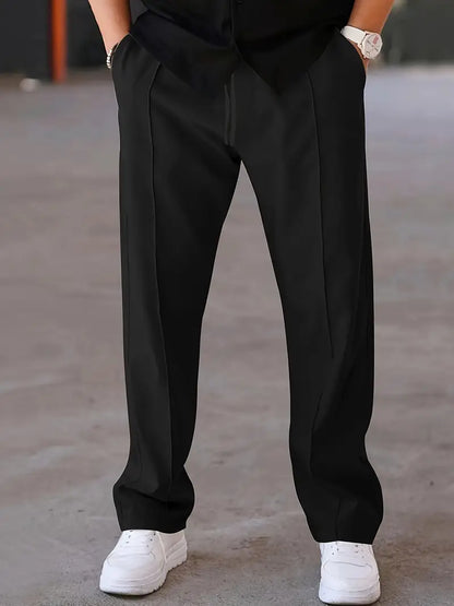 Men's Pleated Trousers Comfortable Loose Fit