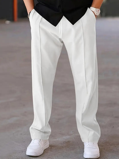 Men's Pleated Trousers Comfortable Loose Fit