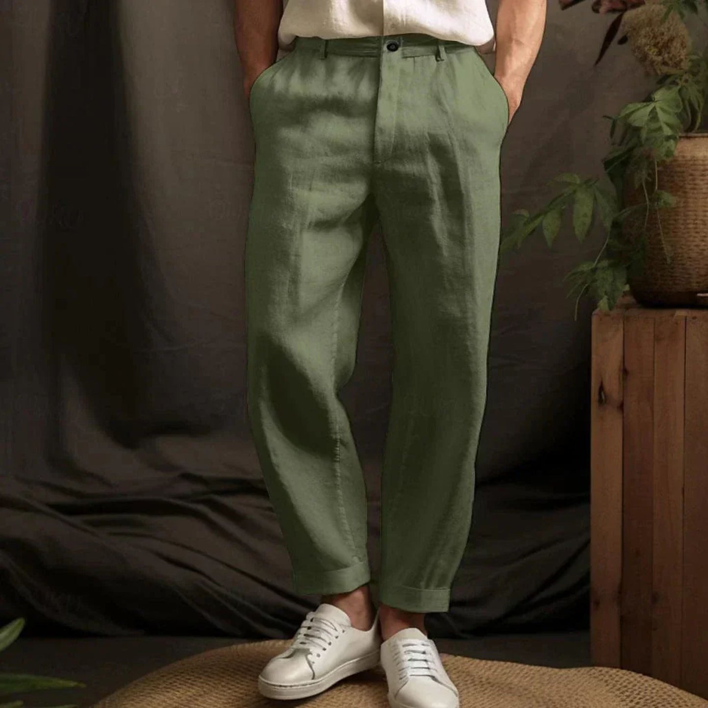 Loose Linen Pants Summer Men
