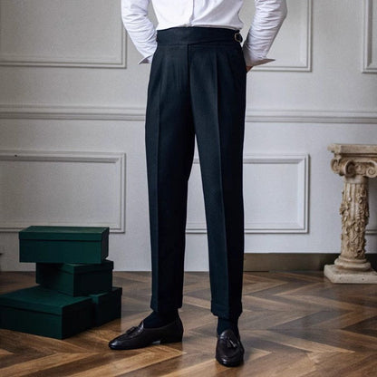 Elegant Men's Pleated Trousers Modern Design