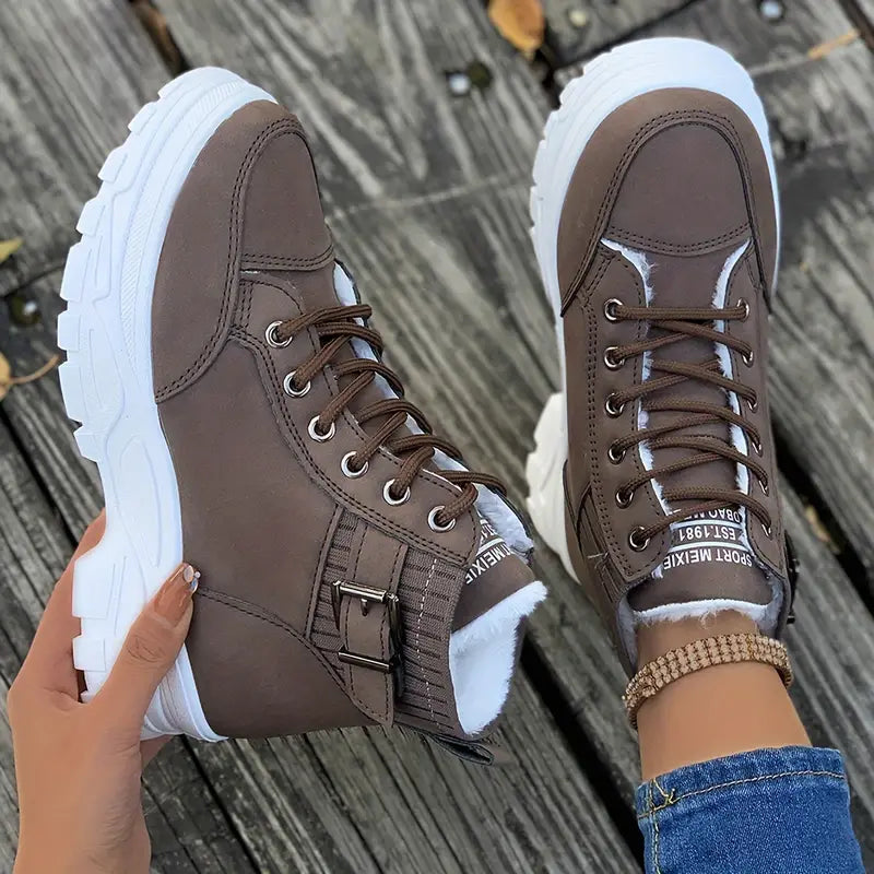 Damen Stiefeletten Plüsch Weich & Stylisch - IdealeKleiden