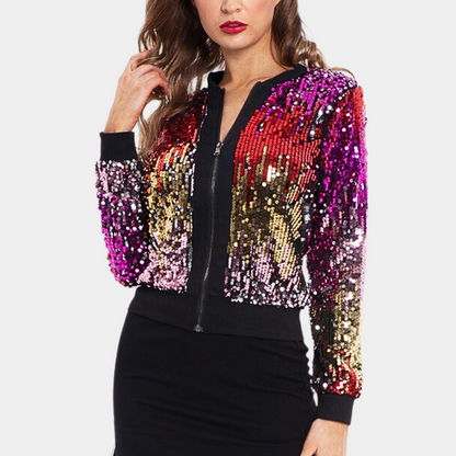 Autumn Jacket Women Sequins Short Fashionable
