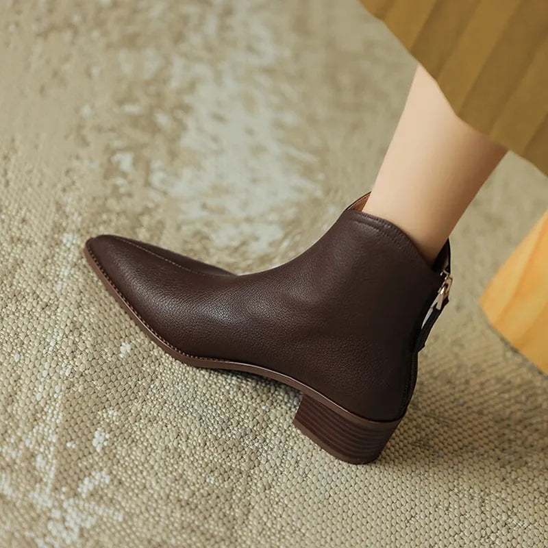 Elegante Stiefeletten Damen Schmal Spitze - IdealeKleiden