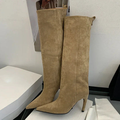 Stylish Women's Knee-High Lace-Up Boots