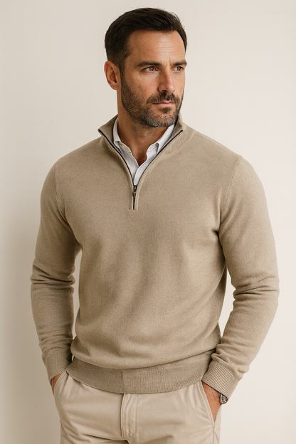 Men's Quarter-Zip Pullover Modern Sporty