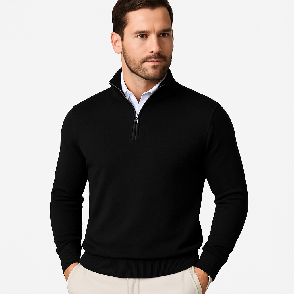 Men's Quarter-Zip Pullover Modern Sporty