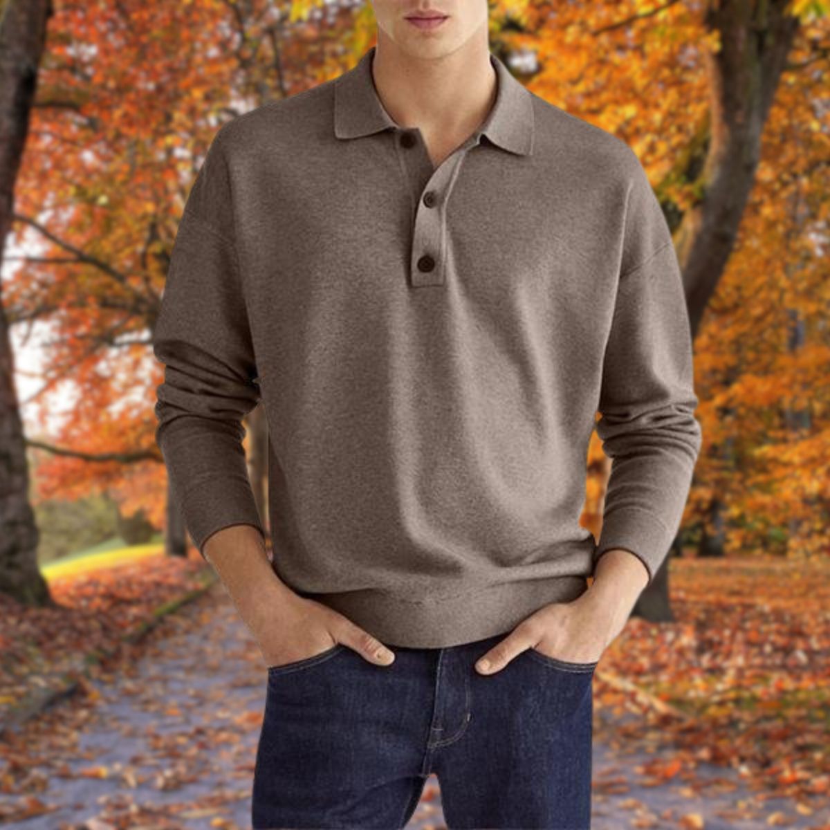 Men's Polo Sweater Classic Modern