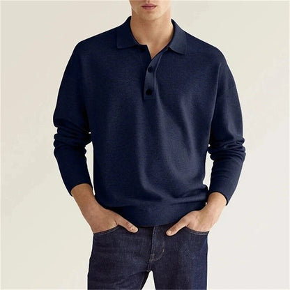 Men's Long Sleeve Classic Polo Sweater