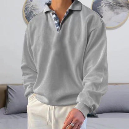 Men's Loose Fit Polo Collar Sweater
