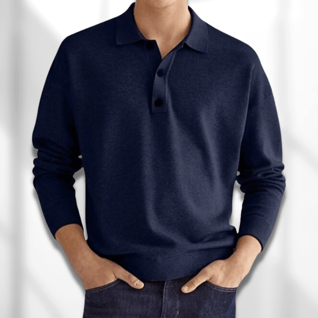 Men's Long Sleeve Modern Button-Front Sweater