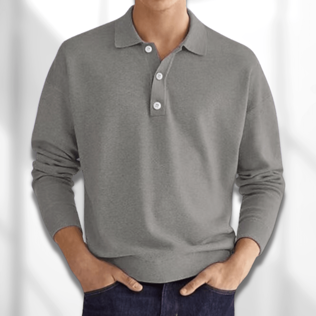 Men's Long Sleeve Modern Button-Front Sweater
