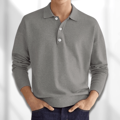 Men's Long Sleeve Modern Button-Front Sweater