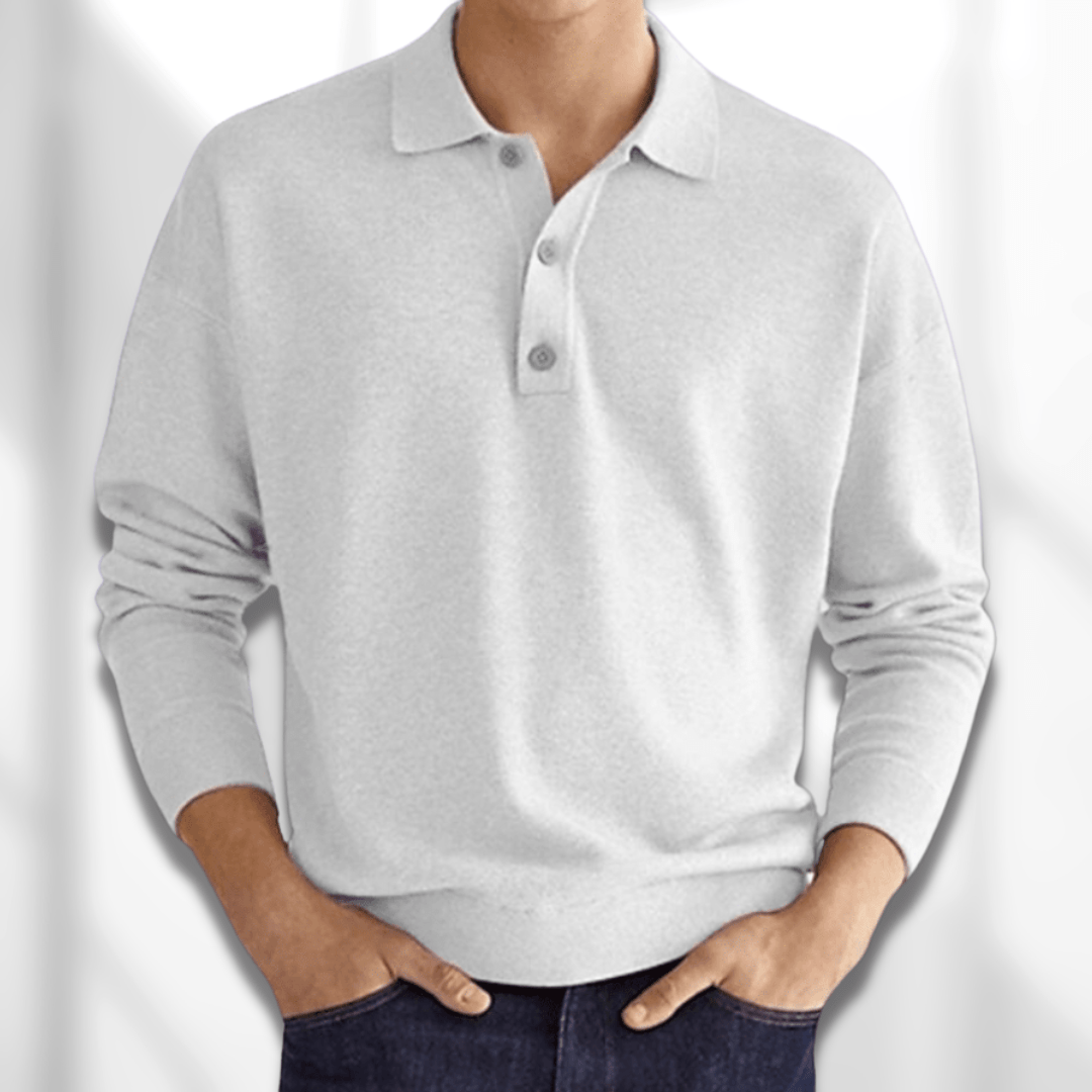 Men's Long Sleeve Modern Button-Front Sweater